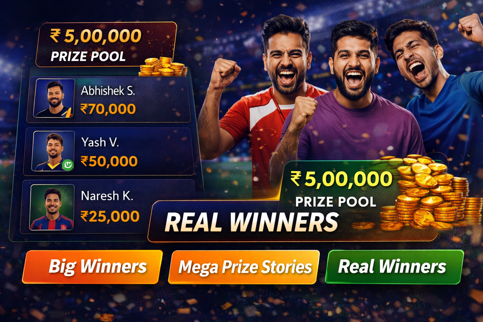 Vision 11 winners celebration artwork